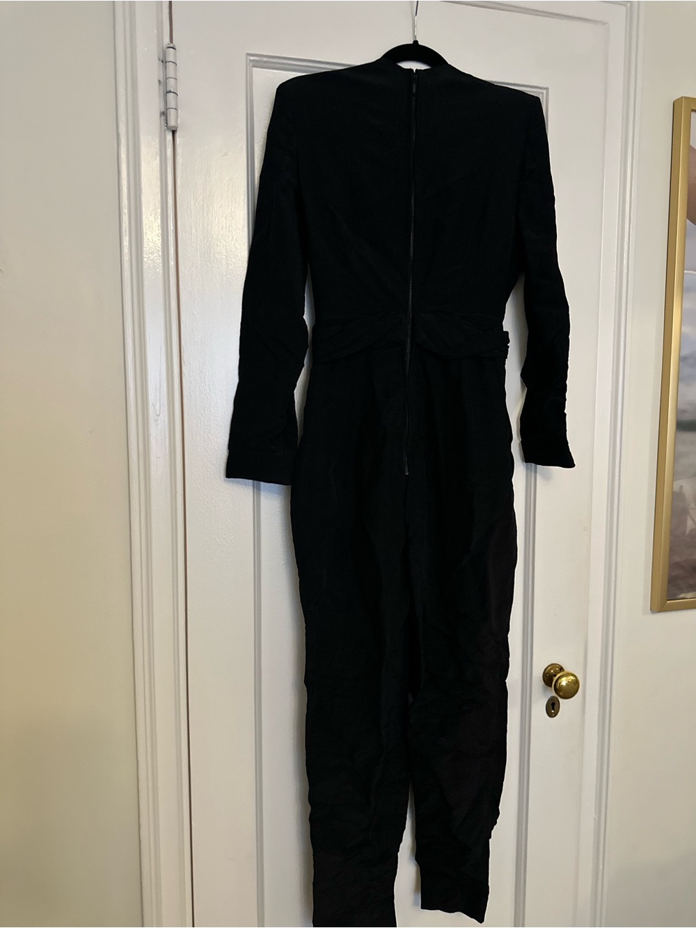 Carmen March Couture Black Long-Sleeve Jumpsuit